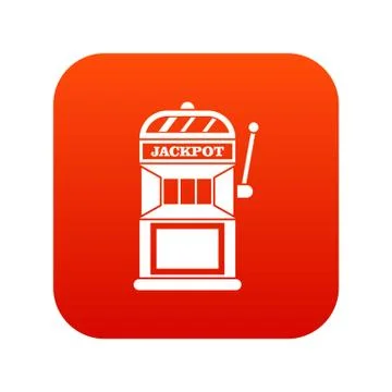 Gamble machine icon digital red 스톡 일러스트
