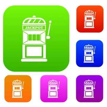 Gamble machine set collection 스톡 일러스트