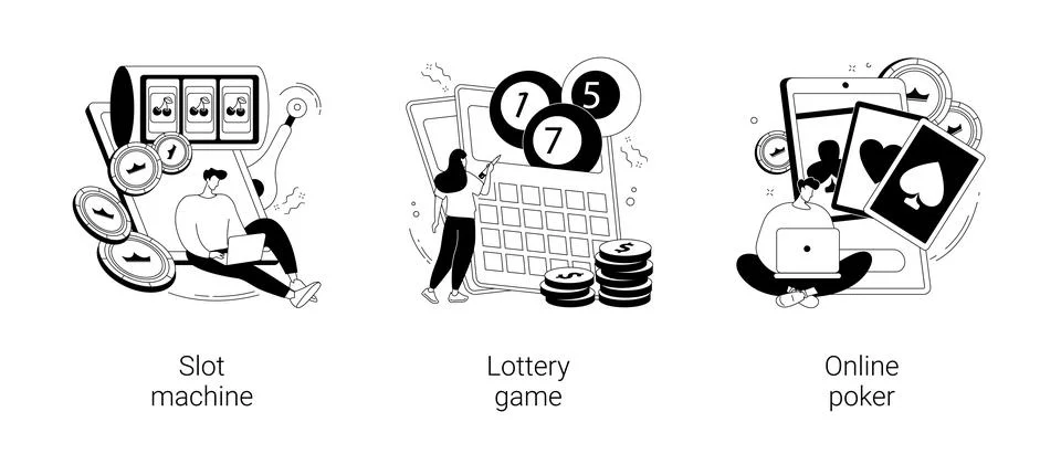 Gambling abstract concept vector illustrations. Illustration
