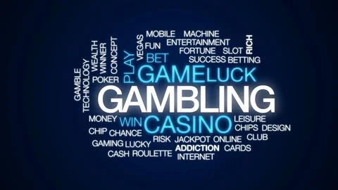 Gambling animated word cloud, text design animation. Stock Footage