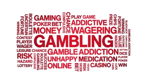 Gambling animated word cloud,animation tag kinetic typography seamless loop. Stock Footage 256127869