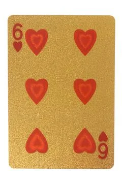 Gambling Card 6 isolated on white background Stock Photos