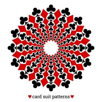 Gambling card suit poker pattern made with clubs and diamonds Stock Illustration