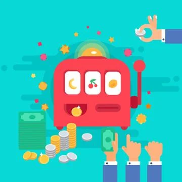 Gambling casino machine 库存插图