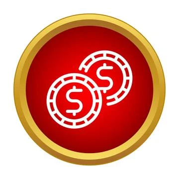 Gambling chips with dollar signs icon Illustrazione stock