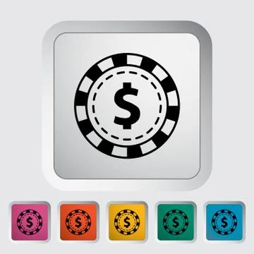 Gambling chips flat icon Stock Illustration