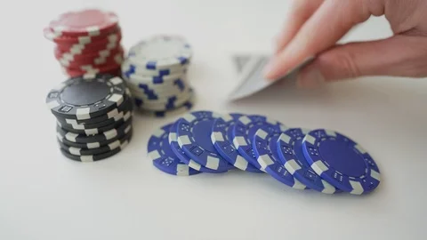 Gambling concept. Online poker during home quarantine for Coronavirus. Stock Footage 126976953