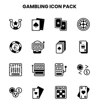 Gambling DuoTone Bundle Icons Pack Illustrazione stock
