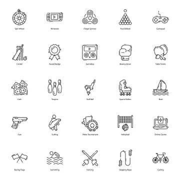 Gambling Flat Icons Pack Stock Illustration