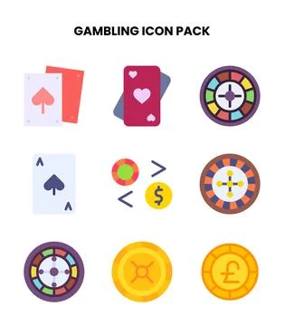 Gambling Flat Icons Pack Stock Illustration
