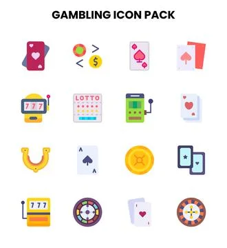 Gambling Flat Set Icons Pack Illustrazione stock