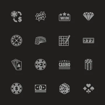 Gambling - Flat Vector Icons Stock Illustration