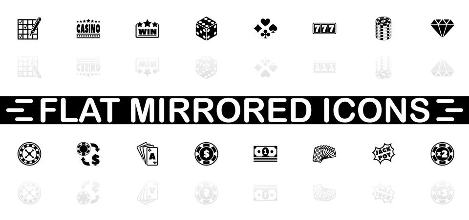 Gambling - Flat Vector Icons Stock Illustration