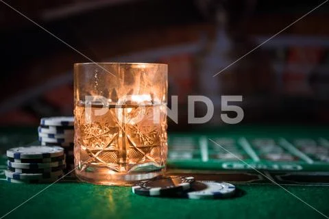 Gambling, fortune, game and entertainment concept - close up of casino chips Stock Photos