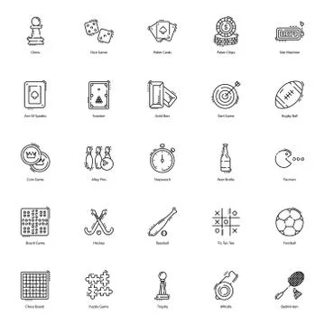 Gambling Games Flat Icons Pack Illustration