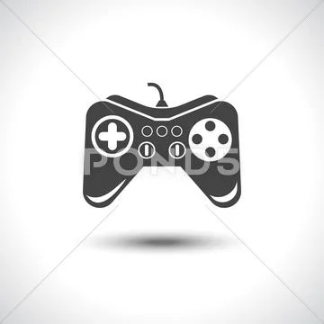 Gambling games joystick black reflection icon Stock Illustration