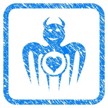 Gambling Happy Devil Framed Grunge Icon 스톡 일러스트