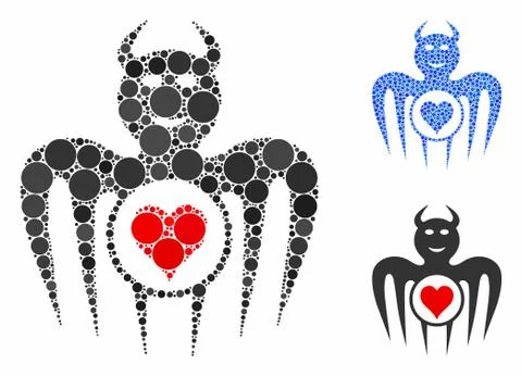 Gambling Happy Devil Mosaic Icon of Circles Stock Illustration