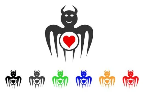 Gambling Happy Devil Vector Icon Illustrazione stock