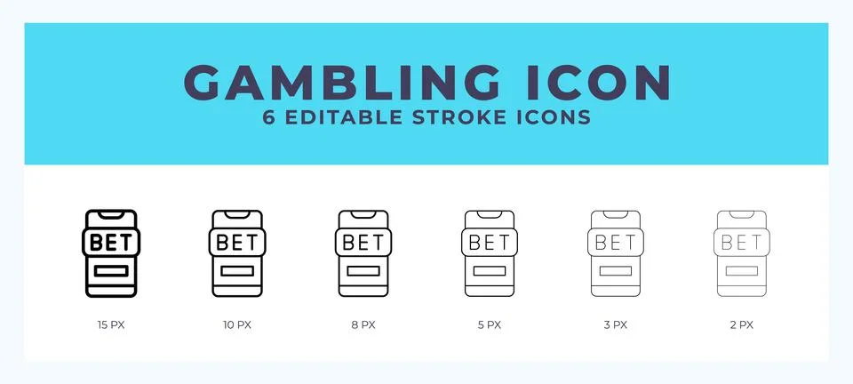 Gambling icon illustration vector with editable stroke. Stock Illustration