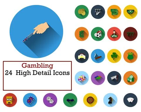 Gambling Icon Set Stock Illustration