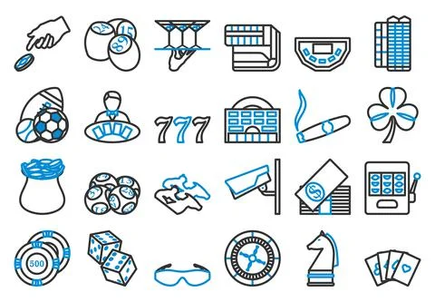 Gambling Icon Set Stock Illustration