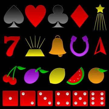 Gambling icons Illustrazione stock