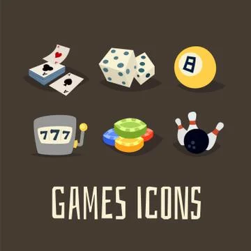 Gambling icons set Stock Illustration