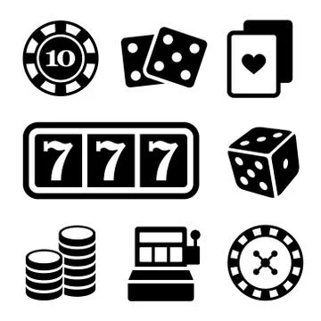 Gambling Icons Set. Vector 스톡 일러스트