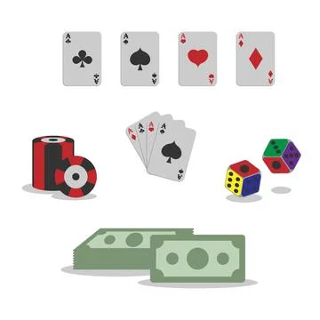 Gambling items at the casino Illustrazione stock