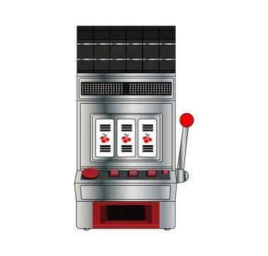 Gambling machine on white Stock Illustration