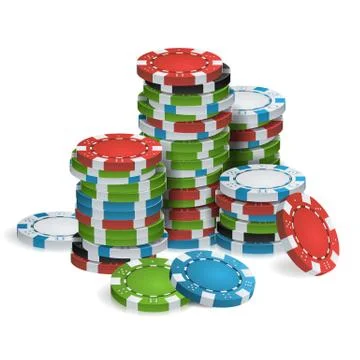 Gambling Poker Chips Stacks Vector. Realistic. Classic Colored Poker Chips Icon 스톡 일러스트