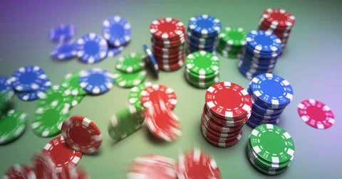 Gambling in progress with chips Stock Illustration
