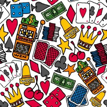 Gambling seamless pattern / casino background Stock Illustration