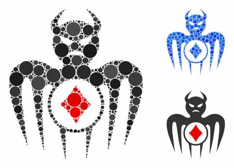 Gambling spectre devil Composition Icon of Circles Stock Illustration