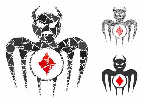 Gambling spectre devil Mosaic Icon of Tremulant Elements Stock Illustration