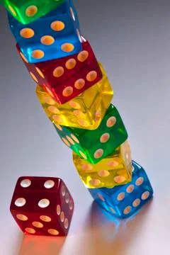 Gambling - Stack of Casino Dice Stock Photos