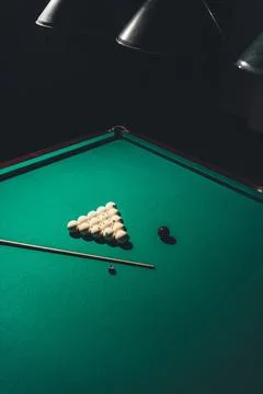 Gambling table russian billiard set Stock Photos