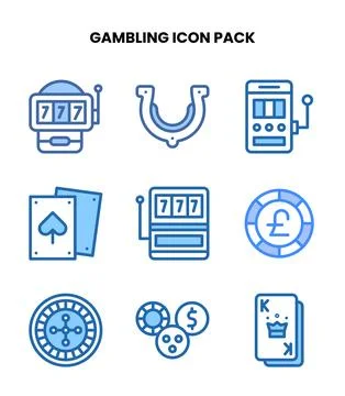 Gambling Two Colour Icons Pack Illustrazione stock