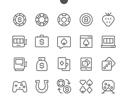 Gambling View Outlined Pixel Perfect Well-crafted Vector Thin Line Icons 48x48 Illustrazione stock