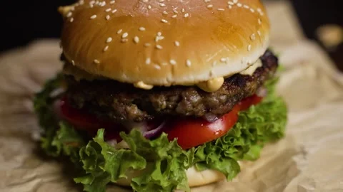 Gamburger preparation in kitchen Stock Footage 297004025