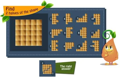 Game 2 halves of the shape Stock Illustration