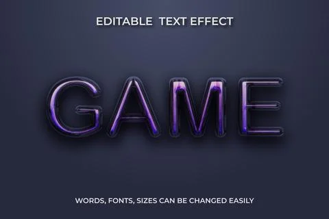 Game 3d editable text effect Illustrazione stock