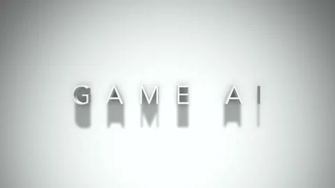 Game AI 3D title animation with shadows on a white background Stock Footage 296703864
