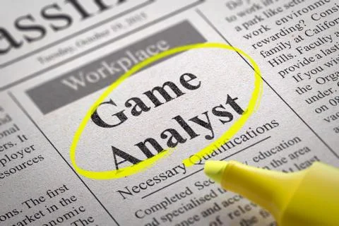 Game Analyst Vacancy in Newspaper. イラスト素材