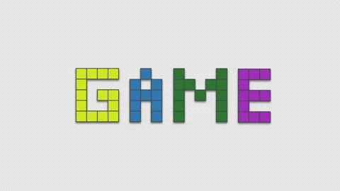 Game Animation Pixel Text, Alpha Channel 스톡 동영상 237716761