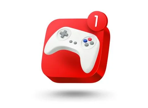 Game app button. 3d vector mobile application icon 스톡 일러스트