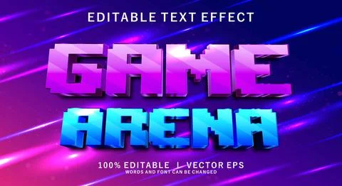 Game arena 3d vector text effect with modern style design Illustration