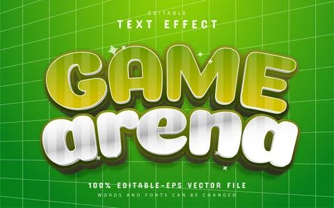 Game arena cartoon text effect Stock Illustration