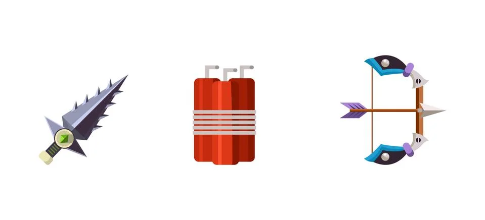 Game assets collection for user interface, element for computer or mobile games Stock Illustration